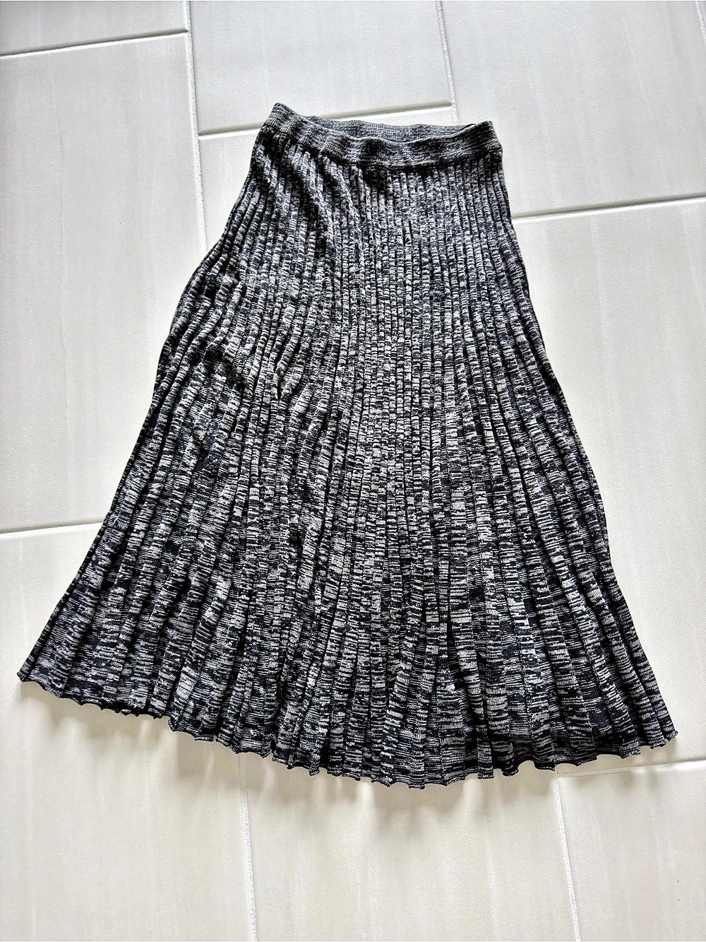 ZIMMERMANN Mouline Rib Midi Skirt Black & Gray